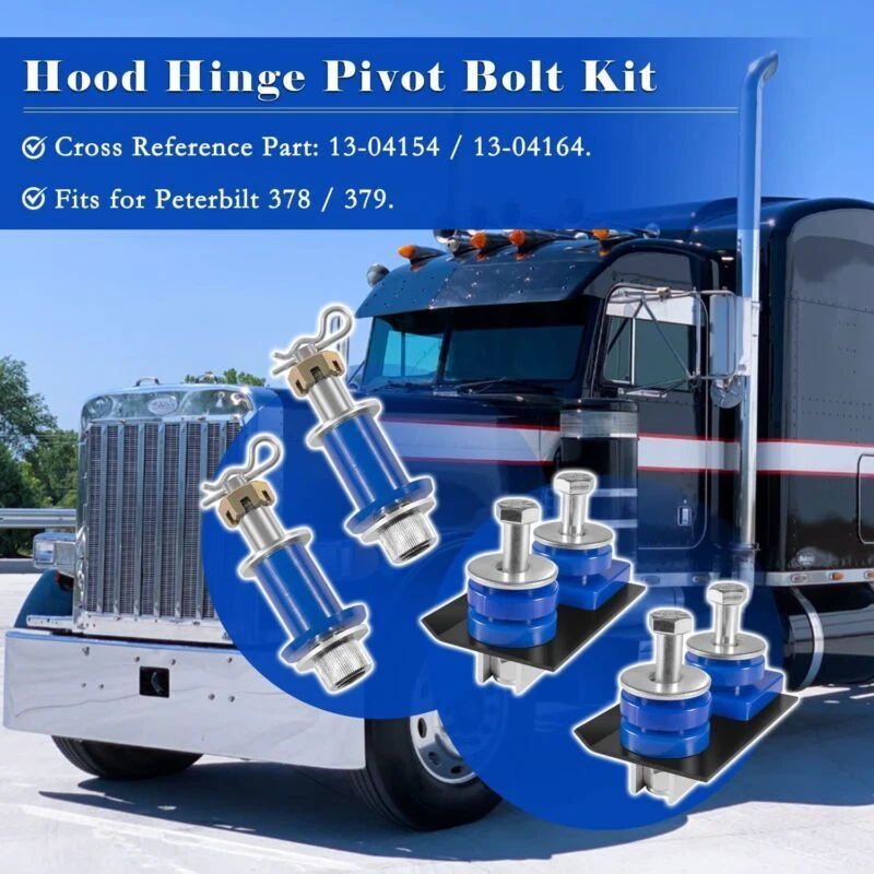 For Peterbilt 379 Hood Hinge Parts Mounting Bushing Bolt & Hood Roller Bushings - Image 2 of 4