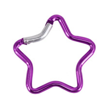 Aluminum Alloy Outdoor Star Shaped Spring Locking Carabiner Clip Keychains for B