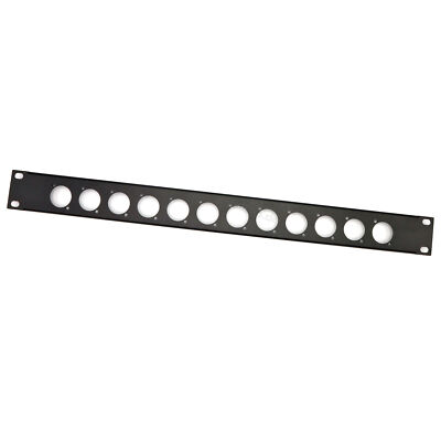 1U Rackblende 1HE für 12 D-Typ Buchsen XLR Speakon PowerCon Blende 19'' Adam Hall