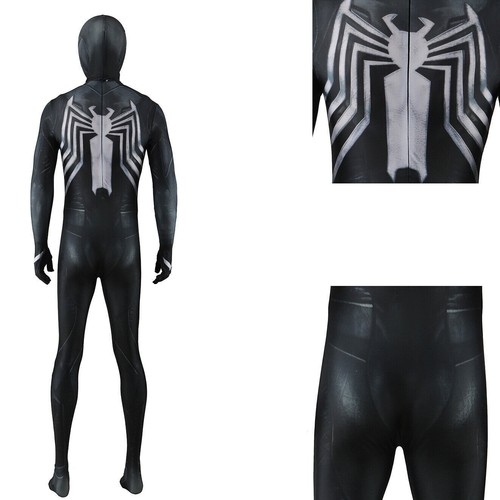 Black Venom Spider-Man Jumpsuit Superhero Suit Cosplay Costume Adult Kids Party - Picture 11 of 15