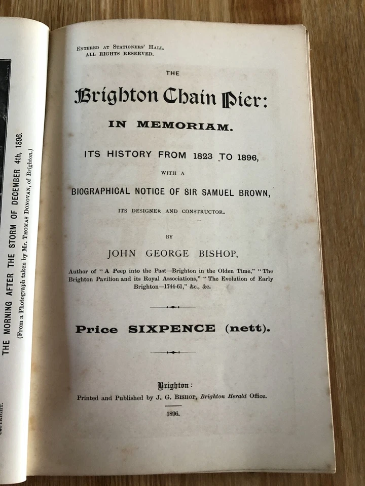 the brighton chain pier in memoriam ! by john george bishop 1896 - Image 4 of 4
