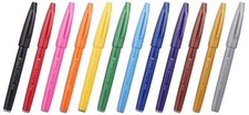 Pentel JAPAN SES15C-12 Pentel Fude Touch brush Sign Pen 12 colors SET