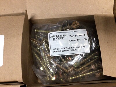 #10 X 2-1/2'' SLOTTED/PHILLIP HEX WASHER TYPE 17 SCREW ZINC YELLOW -*BOX OF 1600*