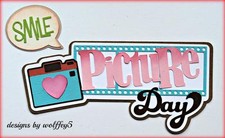 CRAFTECAFE SCHOOL PICTURE TITLE paper piecing premade scrapbook die cut WOLFFEY5