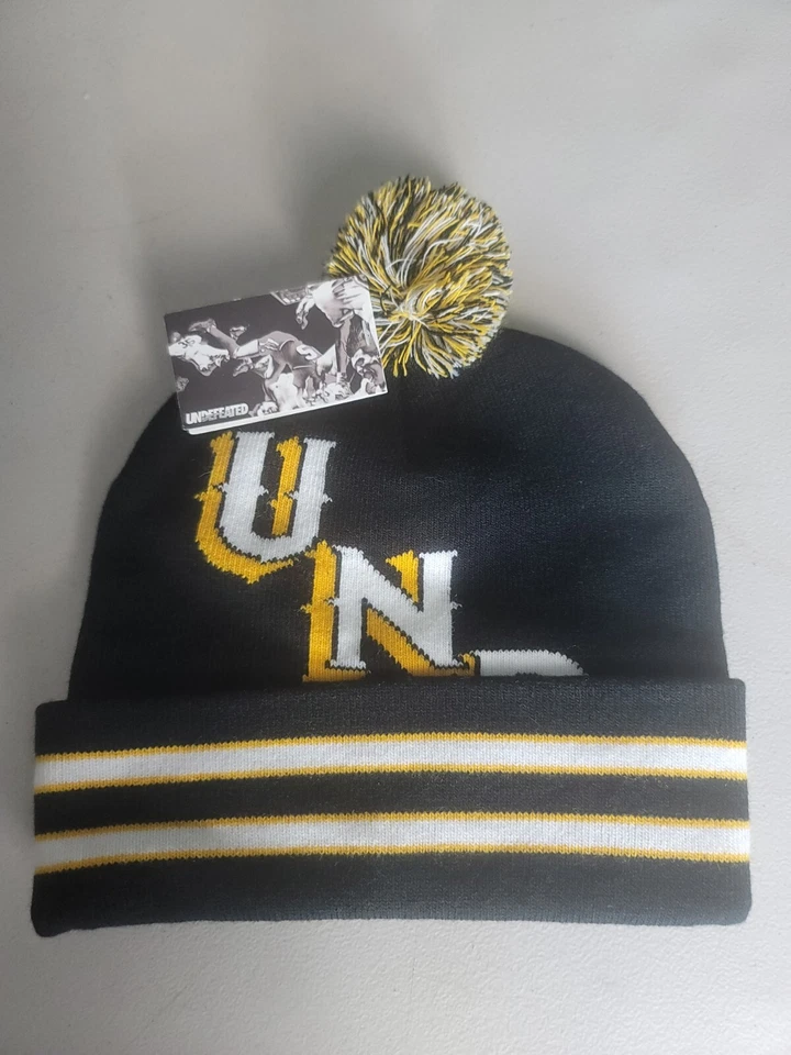 Undefeated Beanie Pom Hat Black Gold & White NWT UNDFTD UND - Image 3 of 4