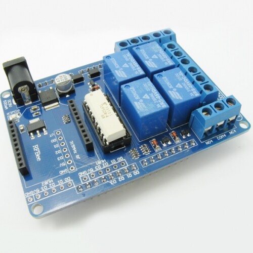 DC 9V 4-Channel Relay Shield 70W Optocoupler Module for Arduino ...