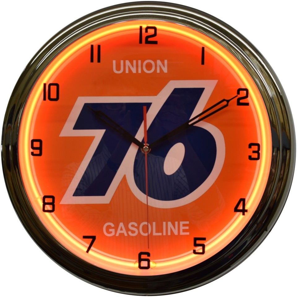 16" Union 76 Gas Oil Neon Clock Man Cave Garage Gas Station Decor ...