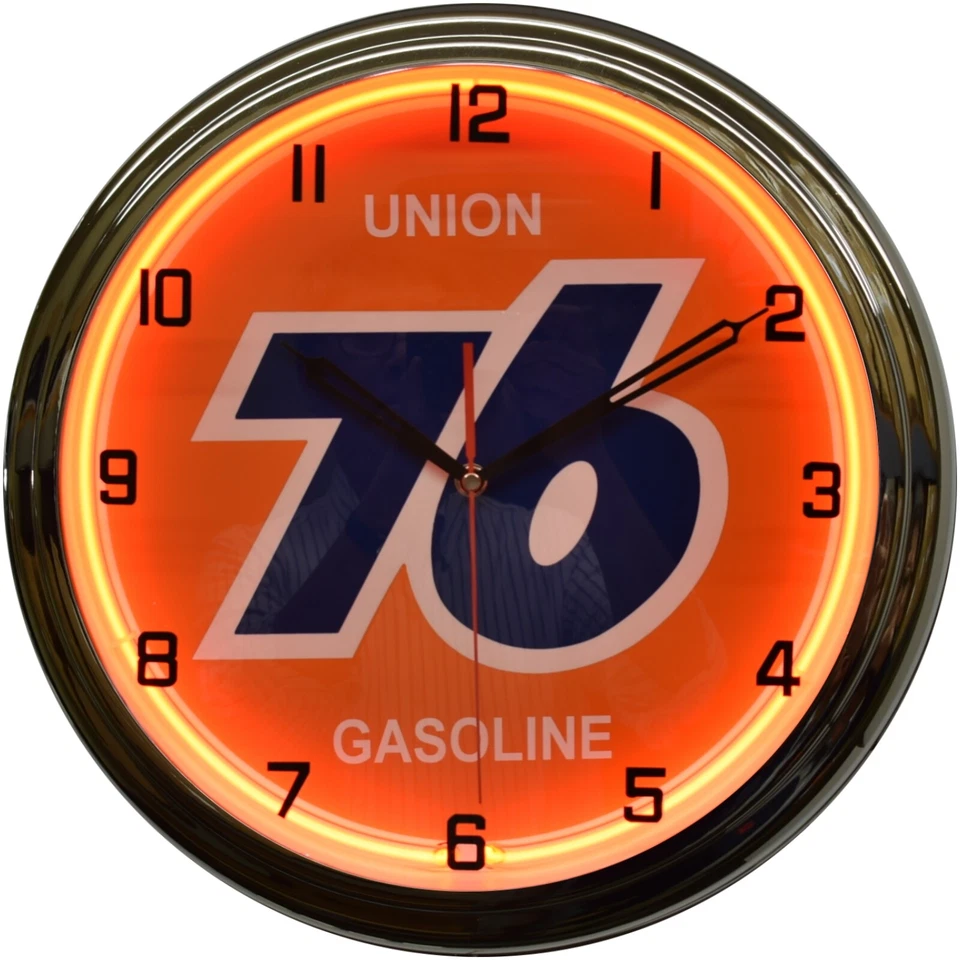16" Union 76 Gas Oil Neon Clock Man Cave Garage Gas Station Decor (Orange) - Image 2 of 4