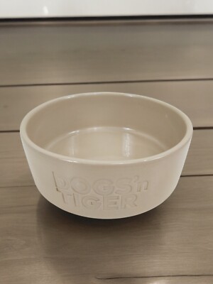 Dogs'n Tiger Napf aus Keramik Steinzeug Futternapf Ø 17,5cm Beige Hund Katze