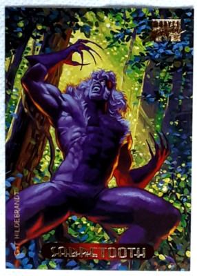 1994 Marvel Masterpiece Card 102 SABRETOOTH. Gratis neuer Toplader.