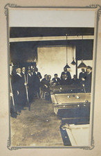 Antique - Cabinet Photograph - Early Billiards/Pool Tables - 3 Tables, Cue Stick