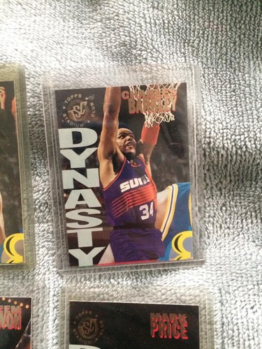 1994 Topps Hoops Dynasty 6 card lot Ewing,Worthy,Stockton,Price,Barkley,Hakeem - Picture 4 of 8