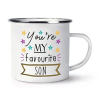 "You're Mein Favorit Sohn Stars Emaille Becher Tasse Worlds Best Toll Family \""