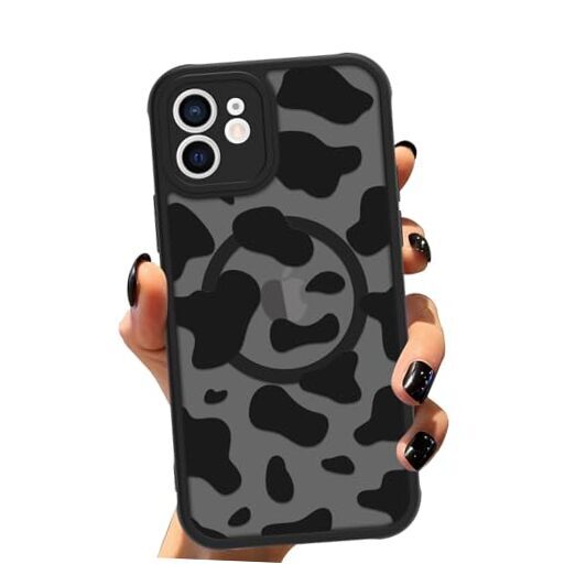 Magnetic Case for Compatible with MagSafe Print Pattern Cover iPhone 12 Cow