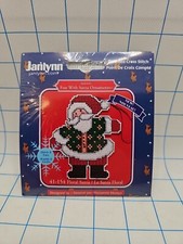 Janlynn Striped Santa Christmas Ornament Counted Cross Stitch Kit 41-156 New Nos