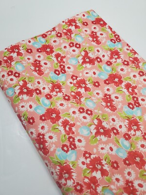 Bonnie Camille Fabric Little Ruby Moda Floral Pink Sew Quilt OOP FAT QUARTER