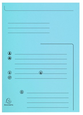 Exacompta 5x 25er Aktenmappen 2 Klappen SUPER 210 - 24x32cm - Hellblau - 334006E