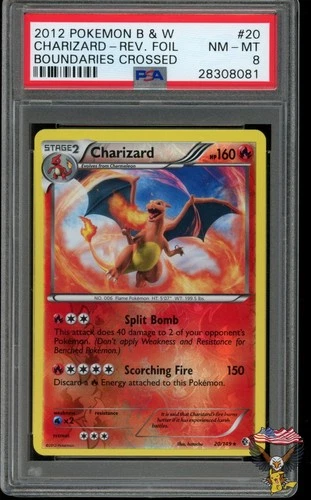 Charizard Reverse Holo 20/149 Boundaries Crossed Pokemon PSA 8