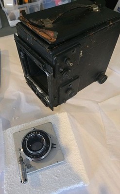 Vintage Graflex Camera Body with Graflex Optar 135mm Lens for Parts Restoration
