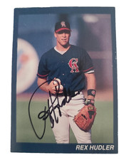 Vtg 90s Rex Hudler Signed Autographed Promo Baseball Card Bible Verse CA Angels