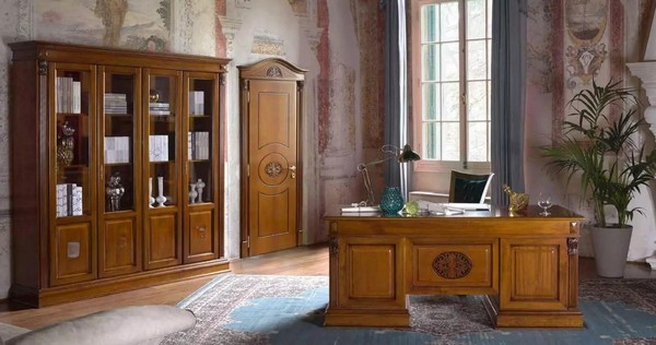 Schreibtisch BüRo Tisch Edle Holz Tische Barock Rokoko Antik Stil 185X90Cm Neu-image