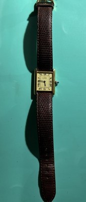 Vintage Cartier Must Tank Vermeille Unisex 20mm Quartz 1970 s Wrist Watch!
