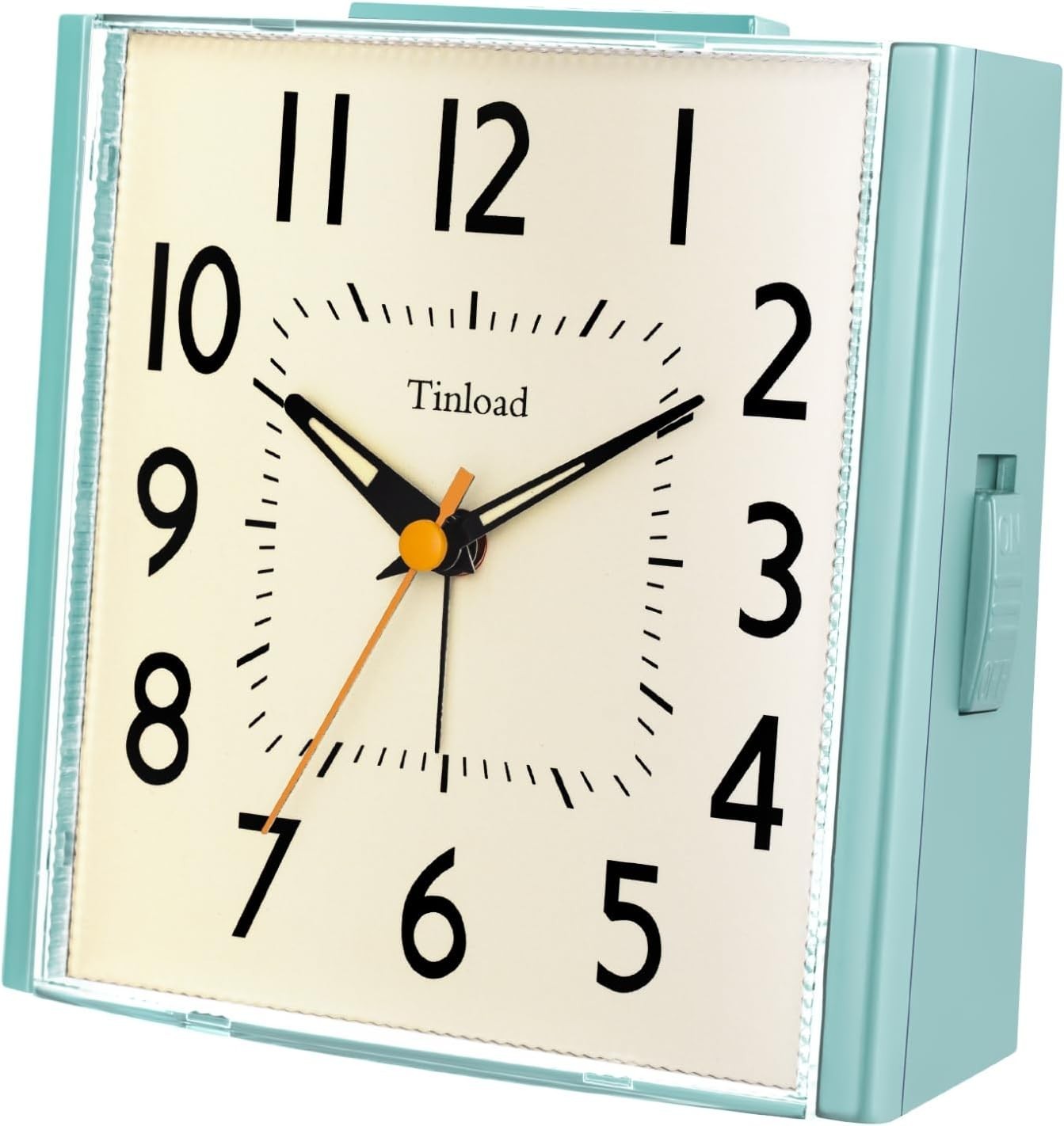 4.7" Large Vintage Retro Analog Alarm Clock Super Silent Non Ticking Clock wi...