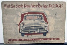 1951 Dodge Models D41 D42 Owners Manual Care Operation Instructions Original