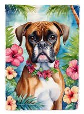 Caroline's Treasures Boxer Luau Garden Flag DAC6388GF