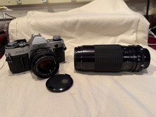 Canon AE-1 35mm SLR Film Camera w/ 50mm  50-250 mm lenses