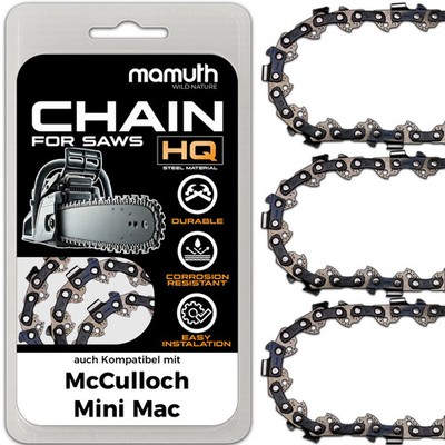 3x Sägekette Kettensäge 40cm 1,3mm 3/8'' 55 TG für McCulloch Mini Mac