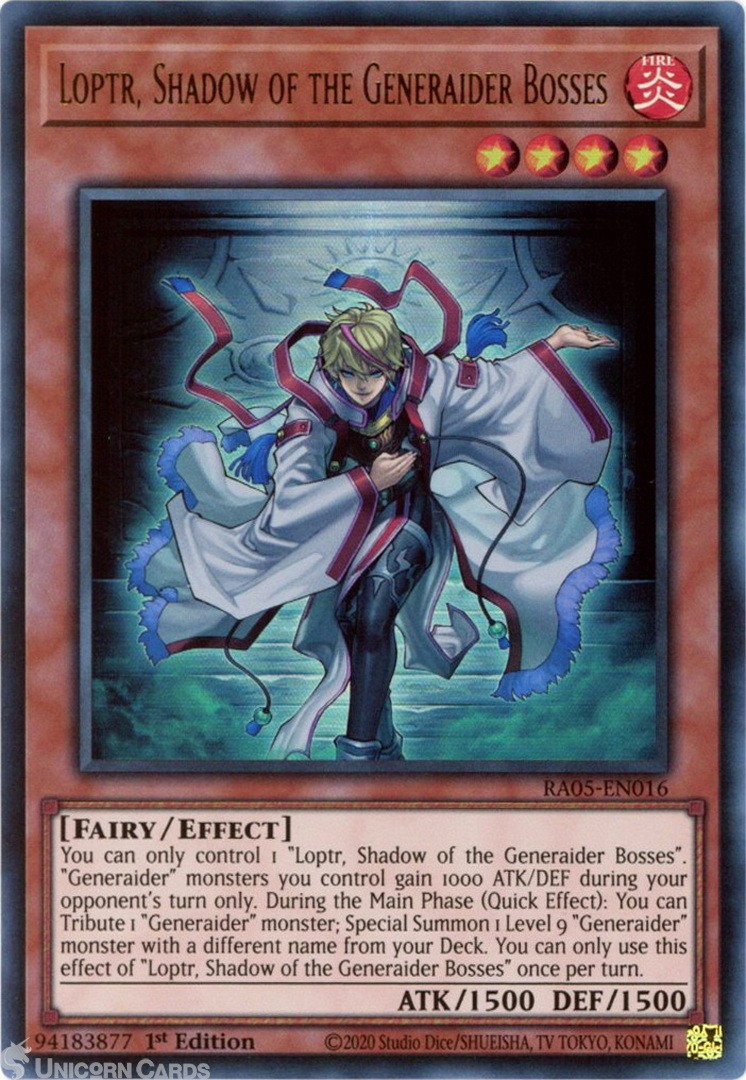 RA05-EN016 Loptr, Shadow of the Generaider Bosses : Ultra Rare 1st Edition Mint