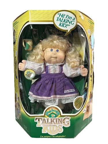1987 Cabbage Patch Kids Talking Kids Doll Blonde Blue Eyes NRFB UNTESTED
