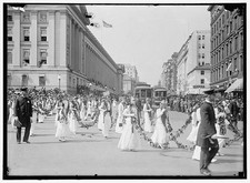 Washington DC Woman Suffrage Parade 1914 Parade Marchers White Dresses