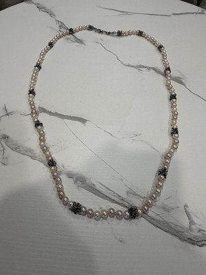 Ann King Sterling Silber 925 & 18k Gold ORCHIDEE Multi Rosa + Creme Perlenkette