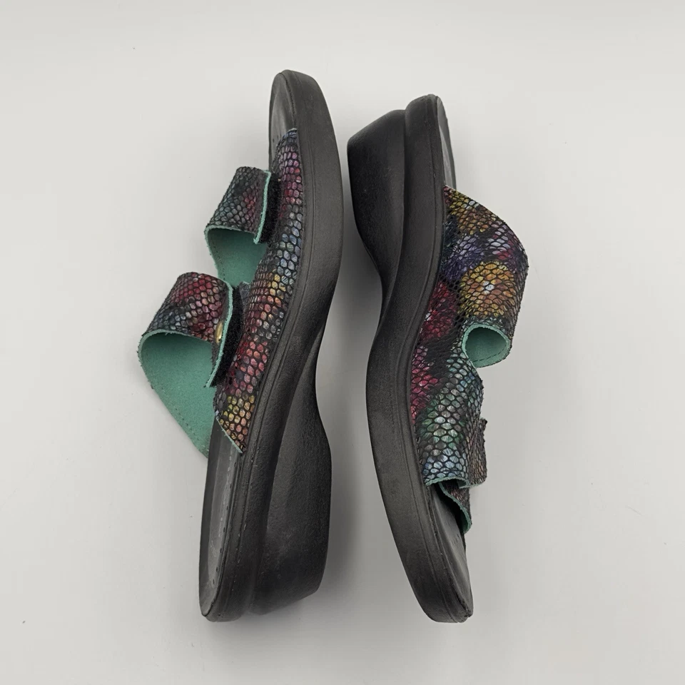 Flexus by Spring Step Italy Anatomic Multi Leather Snake Print Sandals 39/8.5 US - Image 4 of 4