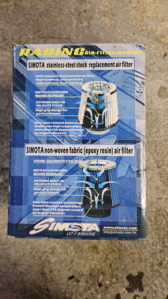 Universal Sportluftfilter Simota 3" Zoll  76mm - Bild 4 von 4