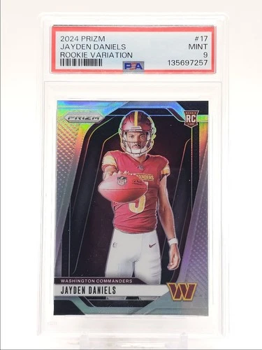 JAYDEN DANIELS 2024 PANINI PRIZM ROOKIE VARIATION SILVER RC PSA 9 Q2725