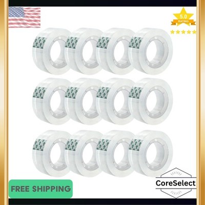 Clear Transparent Tape Rolls 3/4'' x 1000'' Dispenser Refill 12 Tape Rolls Scotch