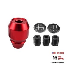 Car Shifter Knob, 5 6 Speed Manual Aluminum Alloy Vehicle Gear Lever Stick Red
