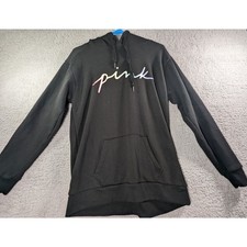 Victoria  s Secret PINK Womens Black Pullover Hoodie Size XS Everyday Lounge