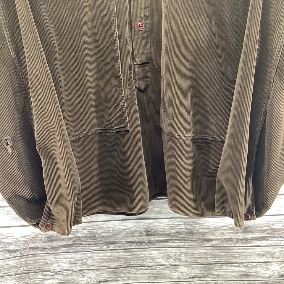 RRL Double RL Ralph Lauren Shirt Men Large Brown Corduroy 3 Star Popover Western - Image 4 of 4