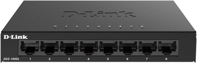 D-Link DGS-108GL 8-Port Unmanaged Gigabit Switch (Ohne Lüfter, Low Profile Metal