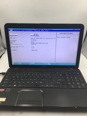 TOSHIBA SATELLITE C855D - BOOTS TO BIOS - AMD A6 - 4GB RAM - READ DESCRIP - BB