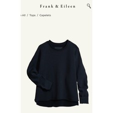 New Frank Eileen Anna Triple Fleece Capelet Sweatshirt Black Size S