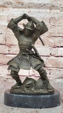 SAMURAI WARRIOR 100% Bronze Statue Mit Detailreiche Japanische Samurai Kunst