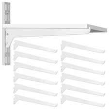 12 Pcs 12'' Single Track System Shelf Brackets Shelving Brackets Adjustable, ...