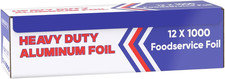 Aluminum Foil 12"X1000 Ft. - Heavy Duty Aluminum Foil Wrap for Food, BBQ, Gril