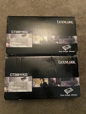 Genuine Lexmark C736H1KG Black Toner Cartridge C736 X736 X738 Lot Of 2