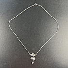 Art Nouveau Platinum Fleur De Lis Accent Side Diamond Necklace 6 gram — photo 1